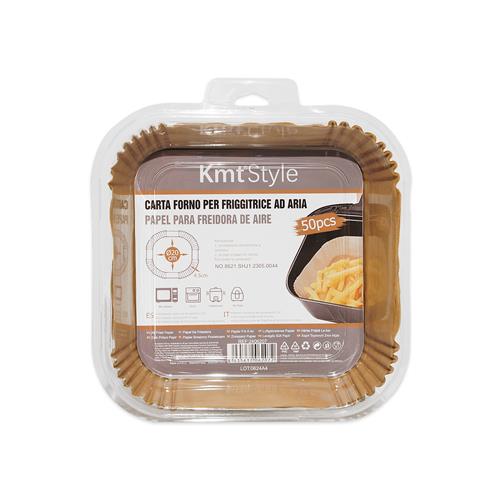 Papel para freidora de aire cuadrado 20 cm (50 unidades)		 		