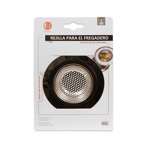 Rejilla para fregadero de acero inoxidable de 9 cm		 		