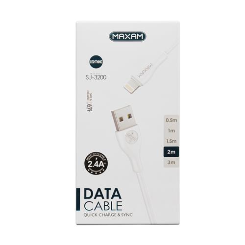 Cable Maxam USB a Lightning 1 Metro 3A Reforzado		 		