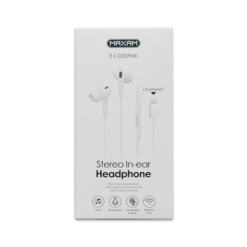 Audífonos In-ear Lightning con Micrófono		 		