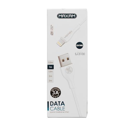 Cable Maxam USB a Lightning 1 Metro 3A Reforzado		 		