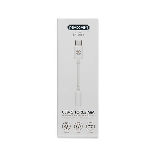 Adaptador Maxam USB-C a Jack 3.5 mm para Audio		 		